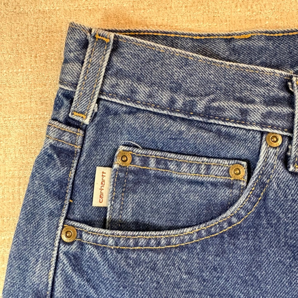 Carhartt B18 DST Traditional Fit Jeans Mens 40x32 Dark Stone Blue Denim Workwear - Picture 4 of 16